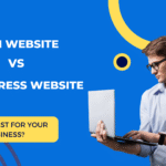 Comparison between a custom-built website and a WordPress site to help businesses choose the best option.